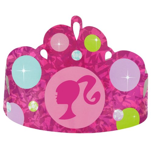 51 ZJcoB rL Barbie All Dolld Up Prismatic Foil Tiaras (8 count)