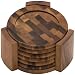 Lipper International Coasters, Acacia, Set of 6