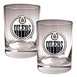 Edmonton Oilers 2pc Rocks Glass Set - Primary Logo NHL Hockey