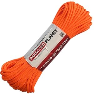 Paracord Planet 50' 550lb Type III Neon Orange Paracord