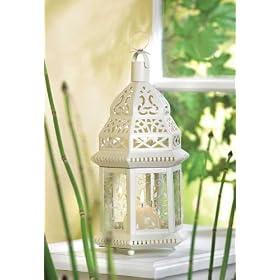 36 WEDDING MOROCCAN WHITE CANDLE LANTERN CENTERPIECES
