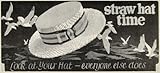 1926 Orig. Print Billboard Ad Mans Straw Time Hat Birds - Original Halftone Print 1926 Orig. Print Billboard Ad Mans Straw Time Hat Birds - Original Halftone Print