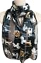 Black with Dog Breeds Print Satin Stripe Oblong Scarf /Sash Belt / Headband