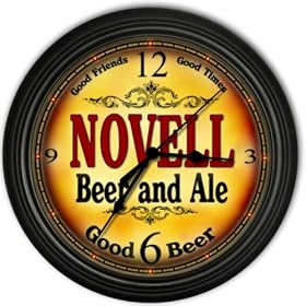 Novell 's Beer and Ale Black Cascading Pub Style Wall Clock