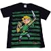 Nintendo Legend of Zelda Wind Waker Link on Green Stripes Mens T-Shirt