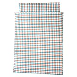 お昼寝用 洗える布団セット《2色チェック:オレンジ×青》【日本製】 (園児用　洗える敷布団, ワインバッグ)