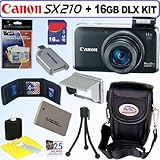 Canon PowerShot SX210IS 14.1 MP Digital Camera (Black) + 16GB Deluxe Access ....