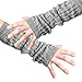 Men Fingerless Design Thumb Hole Knitted Long Gloves