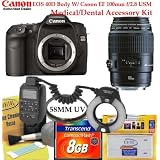 Buy Canon EOS 40D Body W Canon EF 100mm f 2.8 USM + A 8GB Compact Flash Medical Dental Accessory... by Canon