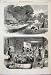 1867 Hop Gathering Field Dog Horse Paying Old Print