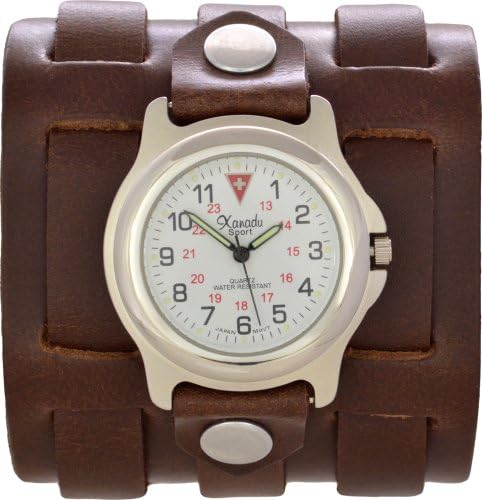 Dark Brown Three Strap Cuff Watch