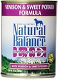 Natural Balance Canned Dog Food, Grain Free Limited Ingredient Diet Venison and Sweet Potato Recipe, 12 x 13 Ounce Pack