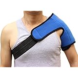 LotFancy Reusable Hot or Cold Gel-Pack - Soft and Comfortable Heating or Cooling Therapy for Sprains, Muscle or Joint Pain, Arthritis, Bruises Etc. With Shoulder Strap (for Shoulder 8.85X4.92 inch)