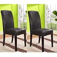 Set Of 2 Black Microfiber And Solid Wood Frame Parson Chairs