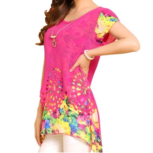 Women Floral Blouse Chiffon Shirt Loose Tops