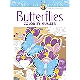creative haven butterflies color by number coloring book creative haven coloring books