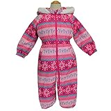ジャンプスーツ 防寒 カバーオール ベビー スキーウェア 中綿 着ぐるみ スノーコンビ 防寒つなぎ 雪遊び スノーウェア t-b65678tm 95cm ピンク