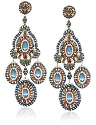 Miguel Ases Cats Eye Chandelier Drop Earrings