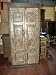 Antique India Carved Teak Armoire Rustic Patina Cabinet