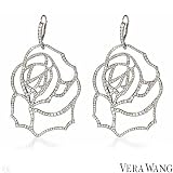 VERA WANG Exquisite Earrings with 5.25 CTW GH/VS Genuine Super Clean round Diamond Made of Metallic Titanium 66in