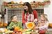 Mother and Two Children Carving Jack O Lanterns on Halloween and - 24"W x 16"H - Peel and Stick Wall Decal by Wallmonkeys