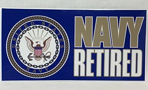(Pack of 2) Navy Retired Stickers, 7" x 4"