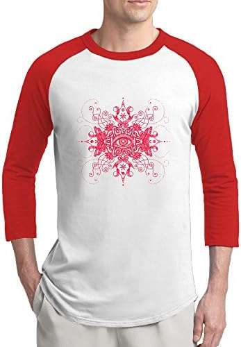 Man's Printed Psychedelic Eye 3/4 Sleeve Raglan Sleeves Jersey Shirt