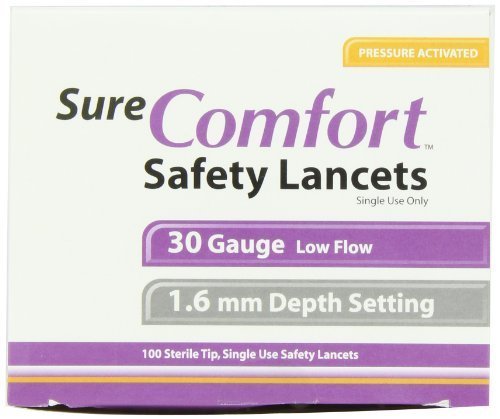 Sure Comfort Safety Lancet, 30 g, 100 Count
