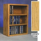 Solid Oak CD Floor Shelf or Wall Mount Cabinet - 3 Shelf - Holds 96 CDs (Honey Oak) (18.75H x 14.5W x 6.75D)