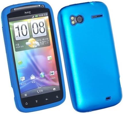 2-in-1 Silicone &amp; Aluminum Dual Layer Cases for HTC Sensation 4G, HTC Sensation XE with Beats Audio. Multi-Layered Shielded Protection. [Shock Absorption] [Maximum Protection]. - Sky Blue