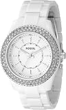 Fossil Women's ES2444 White Resin Bracelet White Glitz Analog Dial Watch