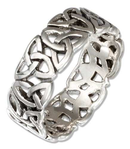Sterling Silver Celtic Trinity Knot Band Ring