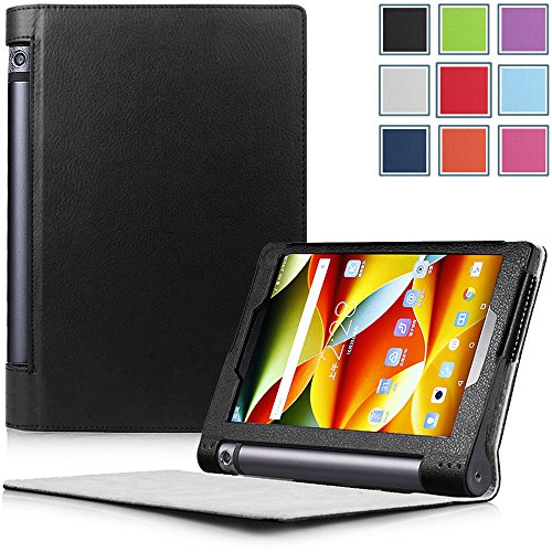 Yoga Tablet 3 8 Case - HOTCOOL Ultra Slim Lightweight Folio With Auto Sleep / Wake Feature Cover Case For 2015 Released Lenovo Yoga Tablet 3 8-Inch Tablet, Black
