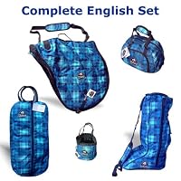 Tomara Equestrian Blue Plaid English Case Set