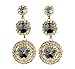 Qise Luxury Inlaid Rhinestone and Glass Dangle Earring (Black)