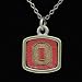 Ohio State Buckeyes Engraved Square Leather Necklace
