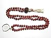 Spiritual Om Pendent Pink Jade Rudraksha Prayer Beads Yoga Japa Mala 108+1