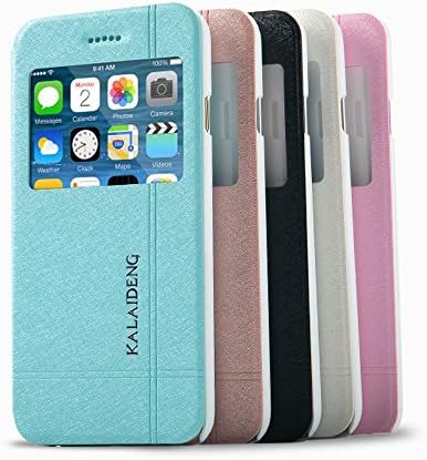 iPhone 6 Case - Leather Case with Window View for iPhone 6 4.7 inch, Retail Packaging - Gold