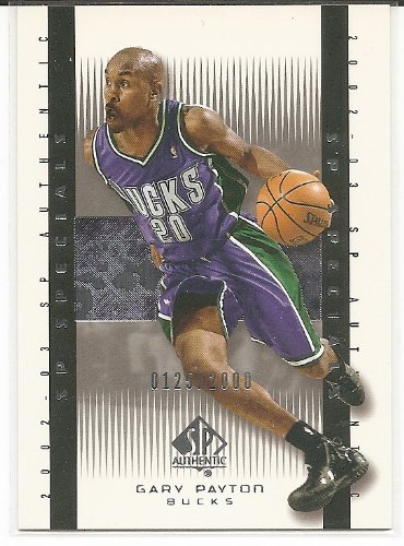 Gary Payton 2002-03 SP Authentics #125/2000 Milwaukee Bucks SPECIALS Card #130