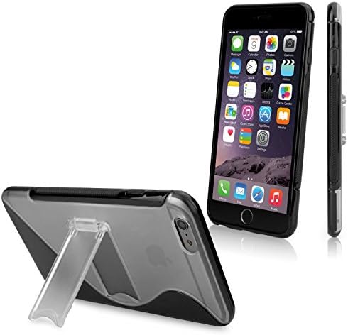 Iphone 6 Plus Case, Powertrue S-line Slim TPU Case with Kick-standDurable, Protective TPU Case with Foldable Stand for Apple Iphone 6 (Black)