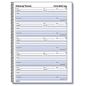 REDIFORM OFFICE PRODUCTS Follow-up voice mail log book, 10-5 8x8, wirebound, 500 msgs, 50... by Rediform