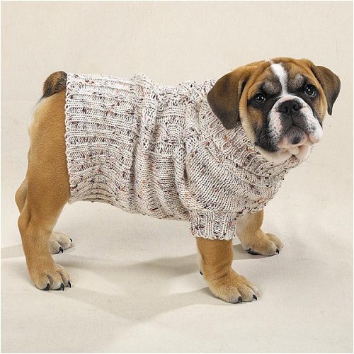 Childrens Toyshop  Pet Supplies : Casual Canine Irish Knit Swtr Med Heather Natural - CLOSEOUT ITEM
