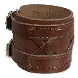 SilberDream Bracelet de Cuir Fermeture boucle Couleur marron Taille de 19 à 24cm Bracelet pour homme LA0464B