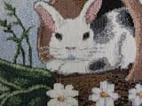 McGregor's Bunny and Flower Garden Chenille Table Runner with Tassels - 72 X 13 Inches
