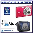 Sony DSC-W330 14.1MP Digital Camera with 4x Wide Angle Zoom with Digital Steady Shot Image Stabilization and 3.0 inch LCD (Red) + Starter Pack # 2