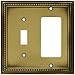 Brainerd 64739 Beaded Single Toggle Switch/Decorator Wall Plate / Switch Plate / Cover, Tumbled Antique Brass