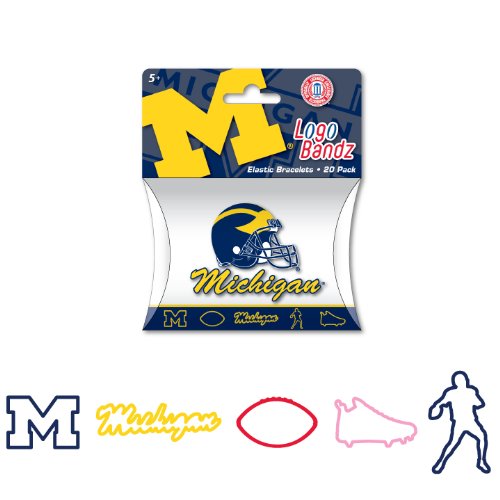 Forever Collectibles NCAA Michigan Wolverines Michigan Logo Bandz Bracelets-2nd Version