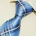 Blue checkers neck ties dodger blue gift for men discount silk neckties T7104