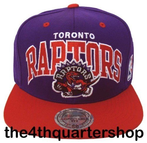 Toronto Raptors Mitchell & Ness Block Purple Red Snapback Cap Hat