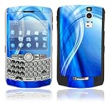 Blue Neon Lights Design Decal Skin Sticker for the BlackBerry Curve 8300 8310 8320 Cell Phone